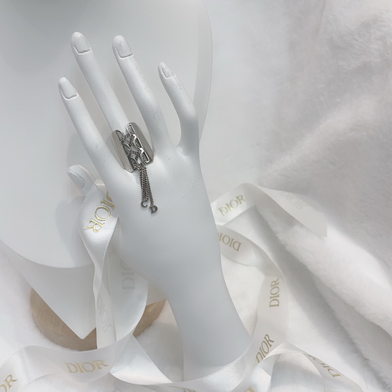 Dior 中古 vintage 蕾絲鏤空CD字樣 地雷系 戒指 XB764-0