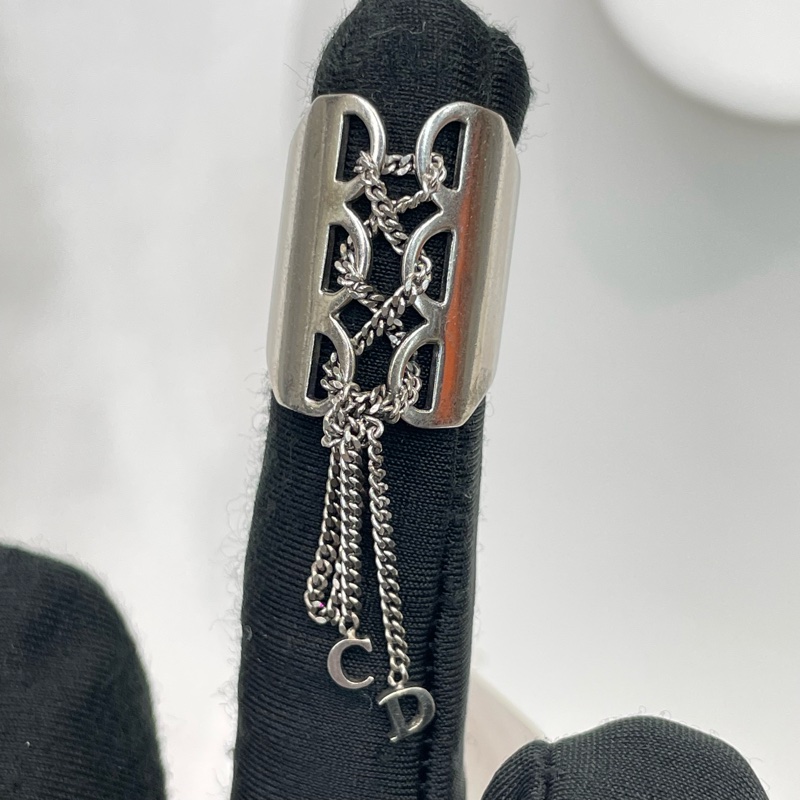 Dior 中古 vintage 蕾絲鏤空CD字樣 地雷系 戒指 XB764-2