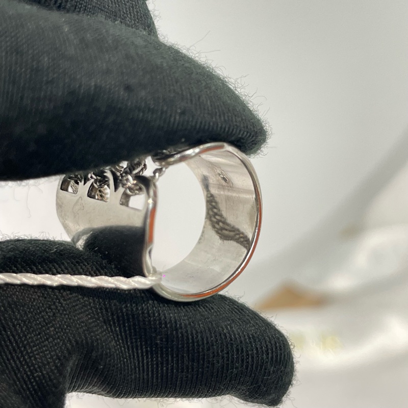 Dior 中古 vintage 蕾絲鏤空CD字樣 地雷系 戒指 XB764-19