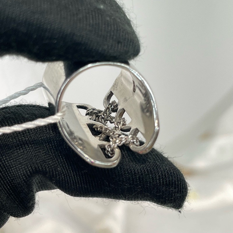 Dior 中古 vintage 蕾絲鏤空CD字樣 地雷系 戒指 XB764-21