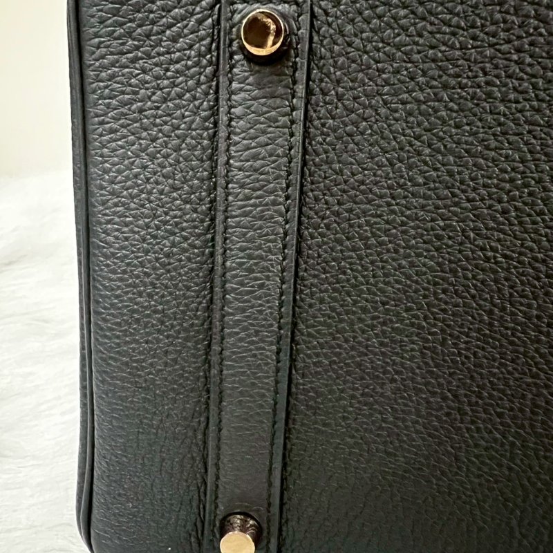 HERMES Birkin 35 Togo 柏金包 黑色 特殊訂製款玫瑰金扣 99成新 全套購證齊全2018 C 刻-8