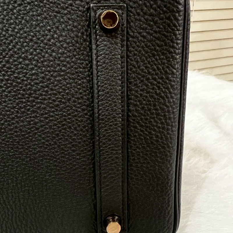 HERMES Birkin 35 Togo 柏金包 黑色 特殊訂製款玫瑰金扣 99成新 全套購證齊全2018 C 刻-9