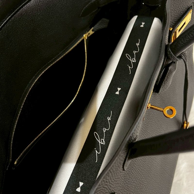 HERMES Birkin 35 Togo 柏金包 黑色 特殊訂製款玫瑰金扣 99成新 全套購證齊全2018 C 刻-12