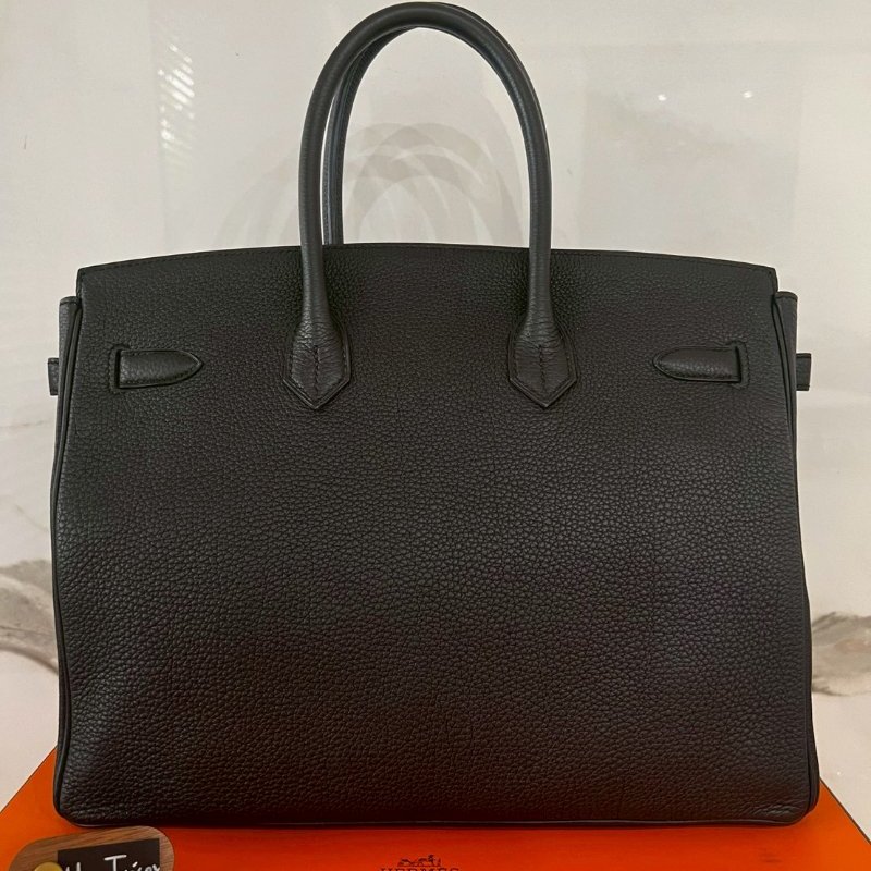 HERMES Birkin 35 Togo 柏金包 黑色 特殊訂製款玫瑰金扣 99成新 全套購證齊全2018 C 刻-2