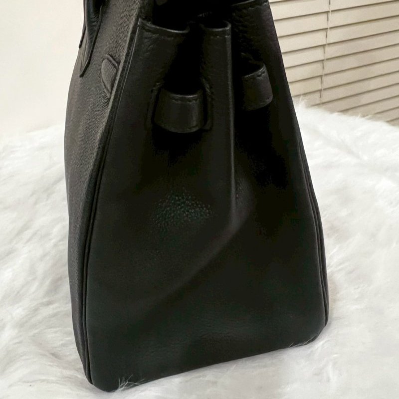 HERMES Birkin 35 Togo 柏金包 黑色 特殊訂製款玫瑰金扣 99成新 全套購證齊全2018 C 刻-4