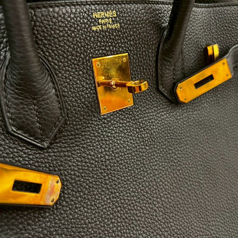 HERMES Birkin 35 Togo 柏金包 黑色 特殊訂製款玫瑰金扣 99成新 全套購證齊全2018 C 刻-6