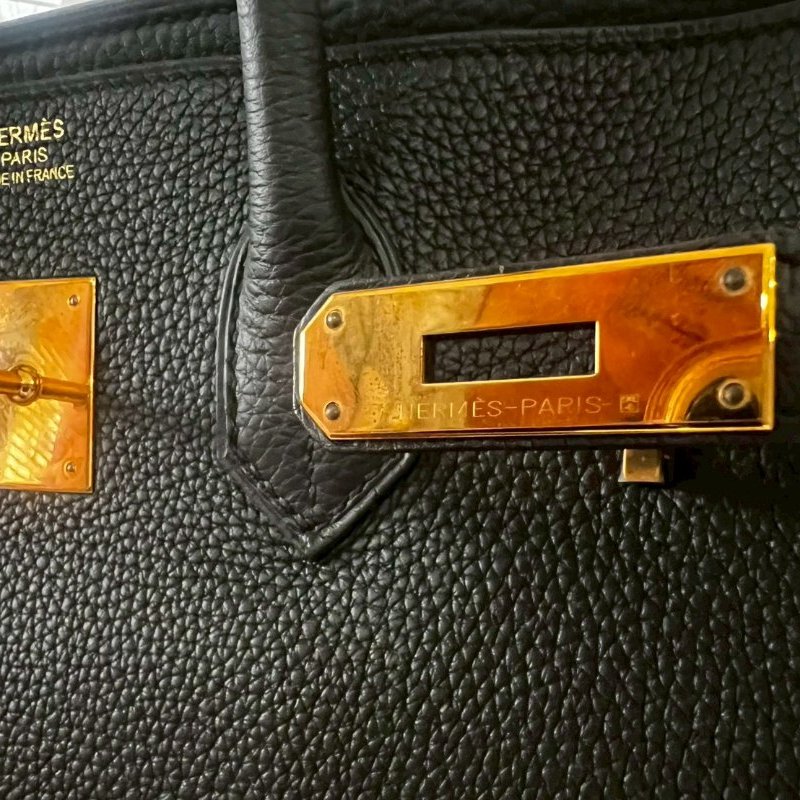 HERMES Birkin 35 Togo 柏金包 黑色 特殊訂製款玫瑰金扣 99成新 全套購證齊全2018 C 刻-18