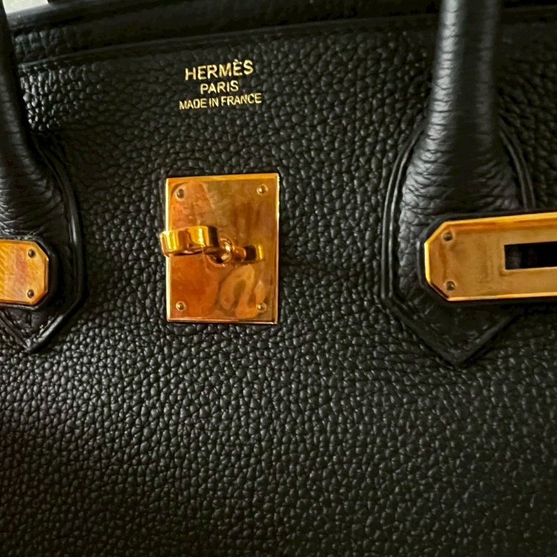 HERMES Birkin 35 Togo 柏金包 黑色 特殊訂製款玫瑰金扣 99成新 全套購證齊全2018 C 刻-20