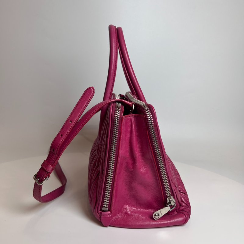 MIU MIU 桃粉皺褶兩用包-2