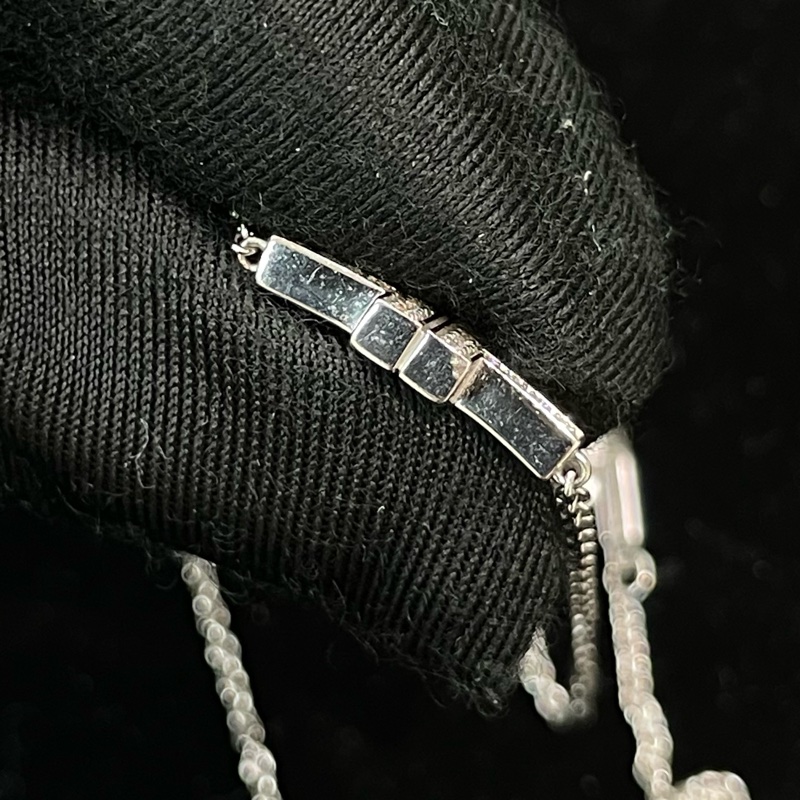 Tiffany & Co. T系列 18K白金鑲鑽雙T雙層手鏈 X828-11