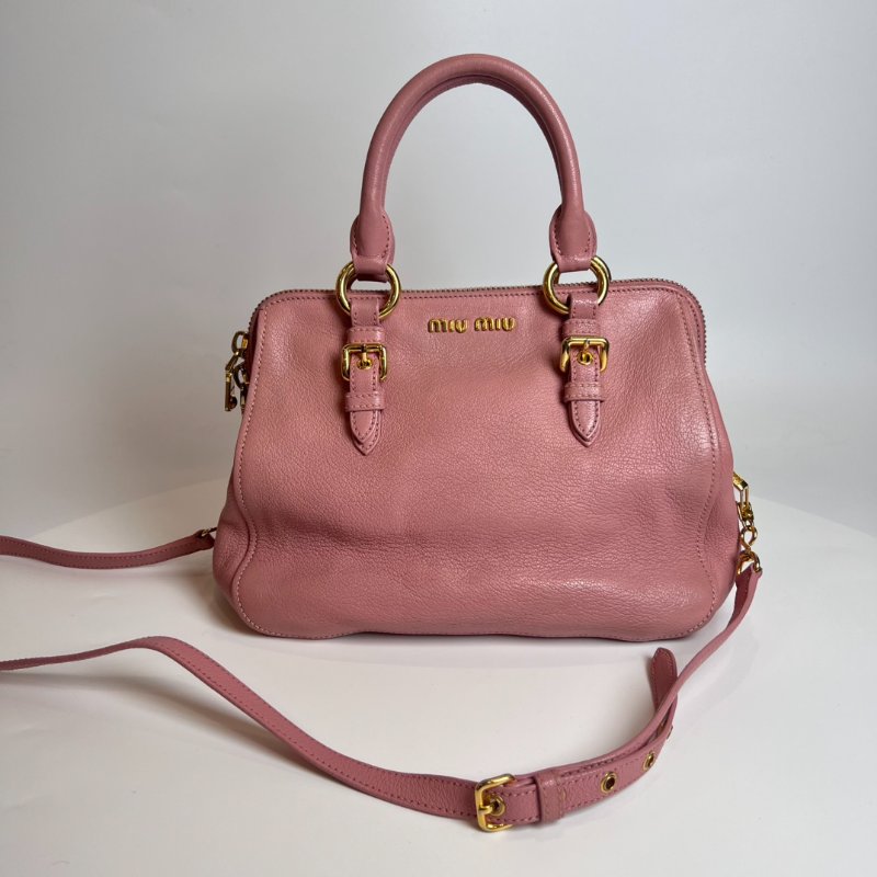 MIUMIU 粉牛皮兩用包-0