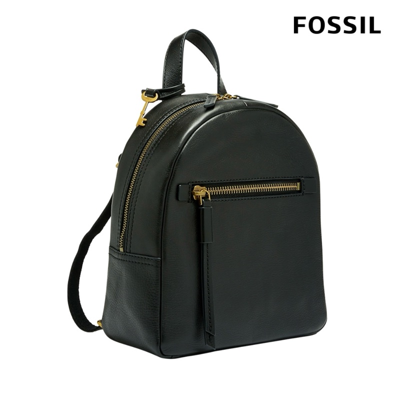 FOSSIL Megan 真皮小後背包-黑色-10