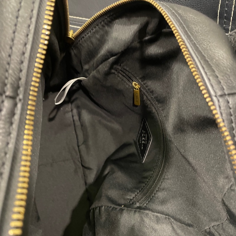 FOSSIL Megan 真皮小後背包-黑色-17