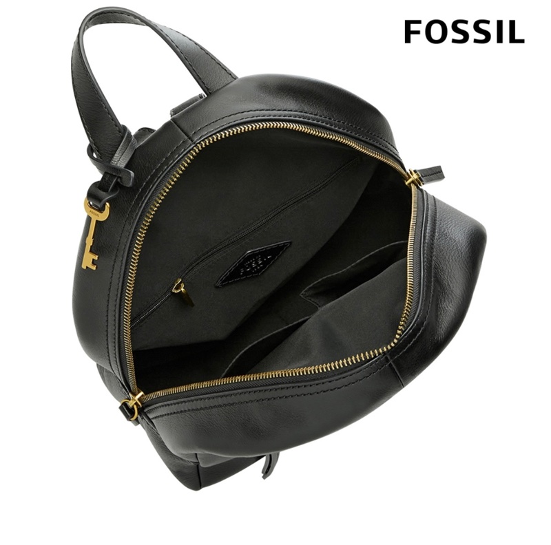 FOSSIL Megan 真皮小後背包-黑色-18