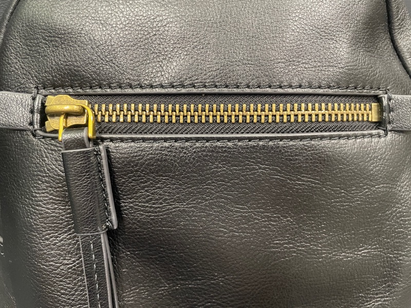 FOSSIL Megan 真皮小後背包-黑色-20