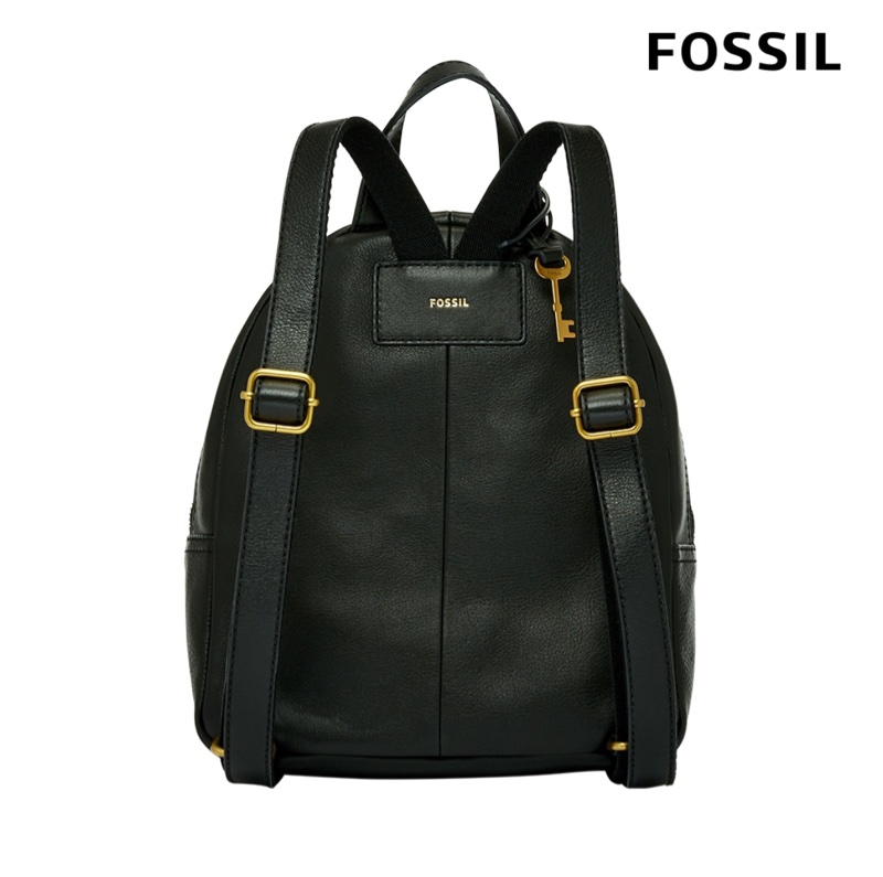 FOSSIL Megan 真皮小後背包-黑色-1