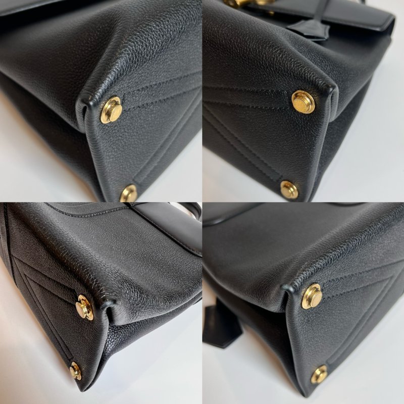 LV 黑鎖頭翻蓋側肩包-12