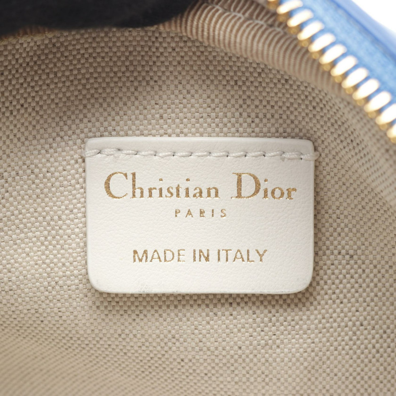 Christian Dior VIBE 迷你保齡球單肩手提包，皮革材質，藍白色，二手女款-3