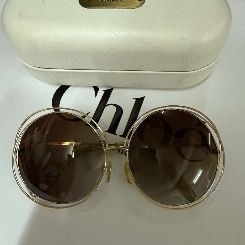 Chloe經典咖啡圓墨鏡-5