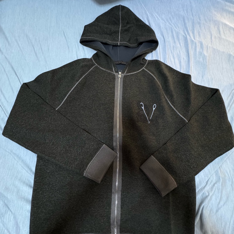 Louis Vuitton 連帽長袖外套 深藍絲混羊毛˙-1