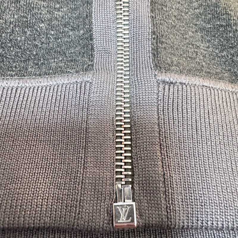 Louis Vuitton 連帽長袖外套 深藍絲混羊毛˙-12