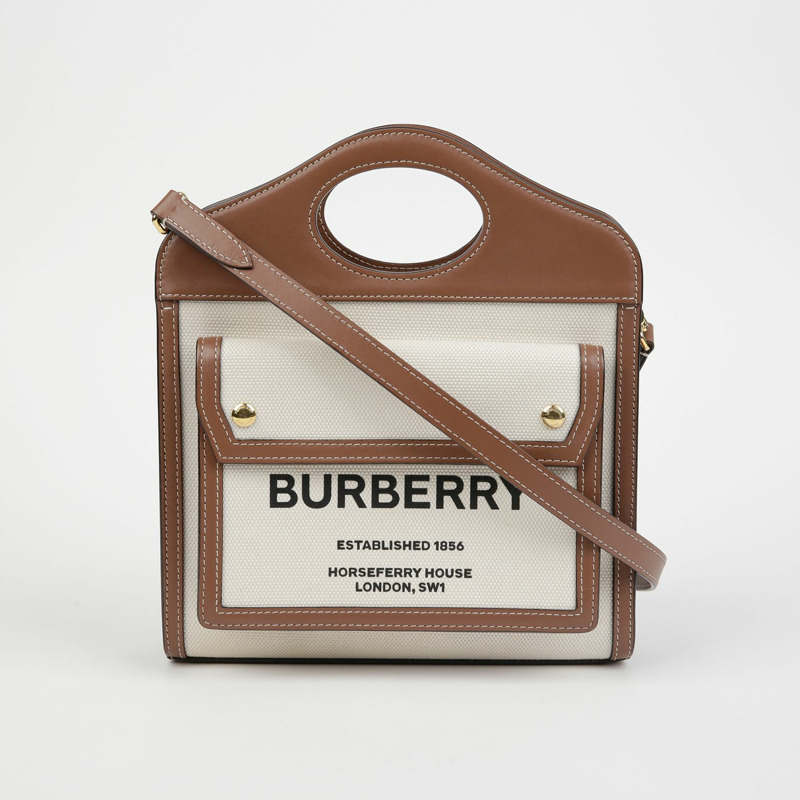 BURBERRY 口袋迷你托特單肩包 8031746-0