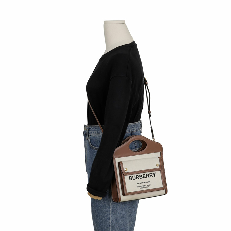 BURBERRY 口袋迷你托特單肩包 8031746-8