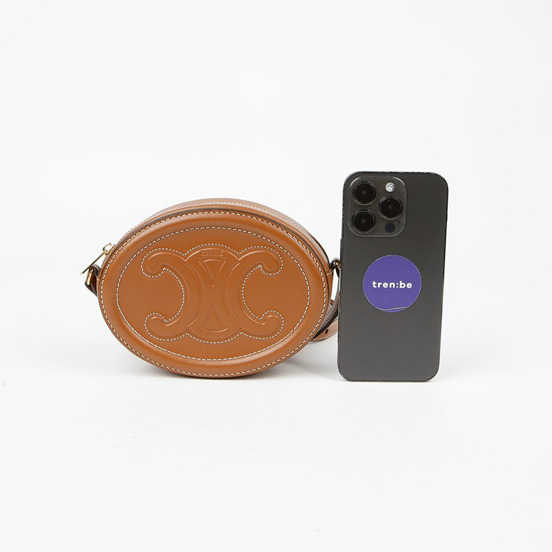 CELINE 10I703DPQ Triope 橢圓形斜背包-7