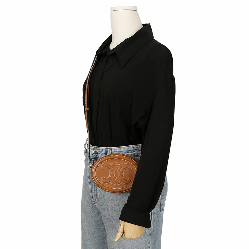 CELINE 10I703DPQ Triope 橢圓形斜背包-9