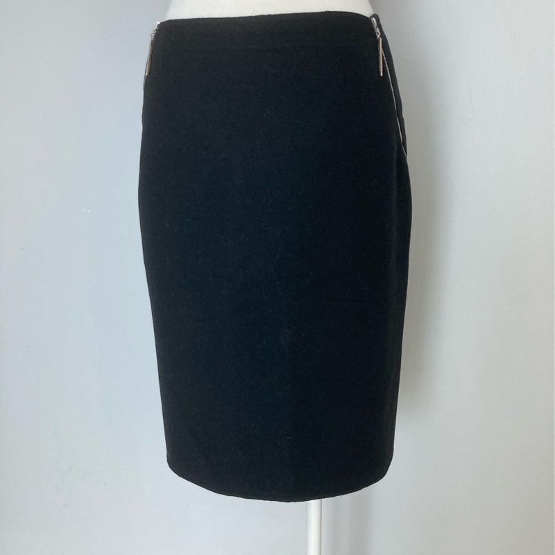 全新正品LV路易威登黑色100%喀什米爾羊絨直版裙-0