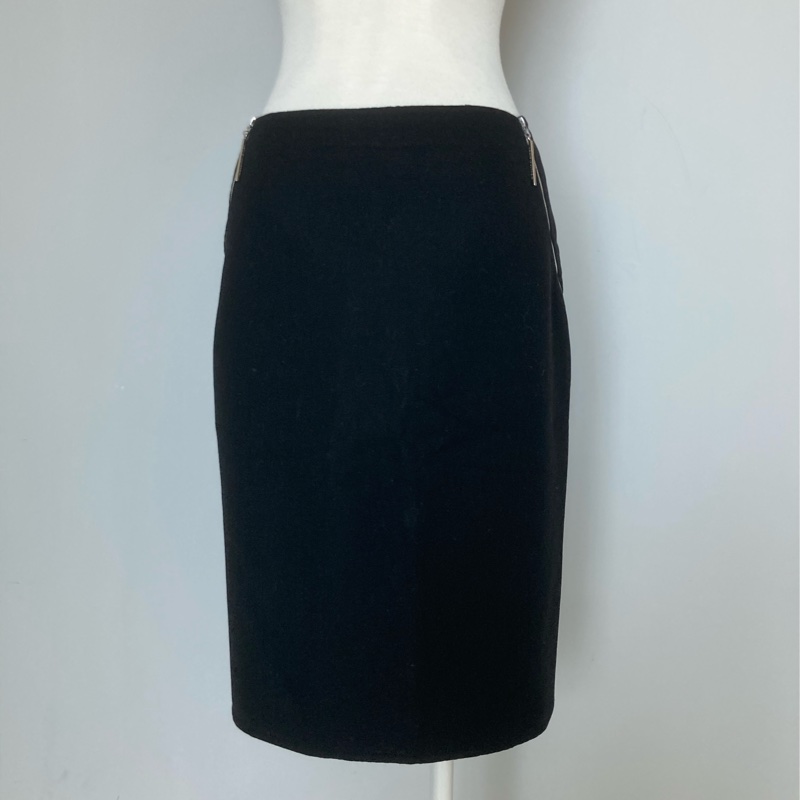 全新正品LV路易威登黑色100%喀什米爾羊絨直版裙-3