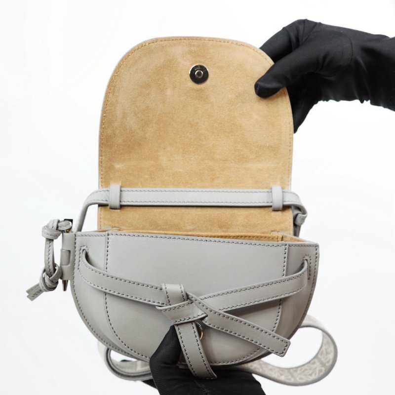 二手Loewe gate mini 珍珠灰-12
