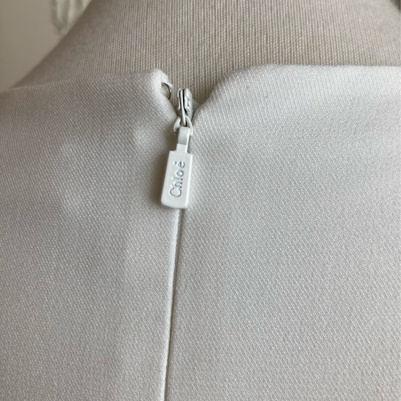 近全新正品法國CHLOE白色氣質優雅洋裝36/S-3