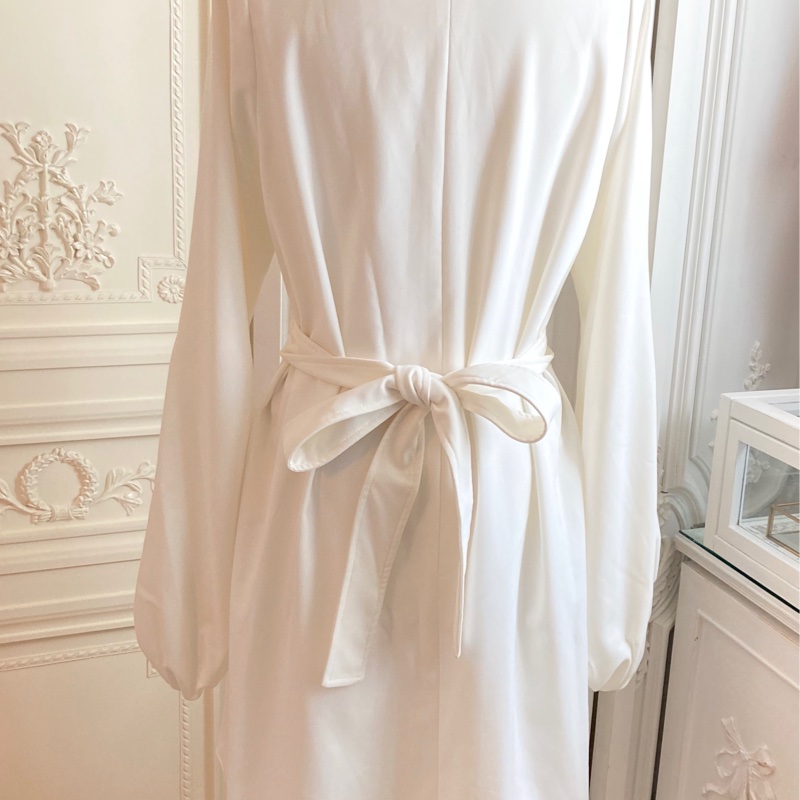 近全新正品法國CHLOE白色氣質優雅洋裝36/S-8