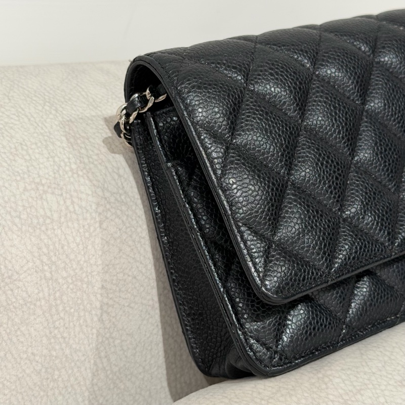 經典 Chanel Woc 荔枝皮耐刮 銀色鏈包-2