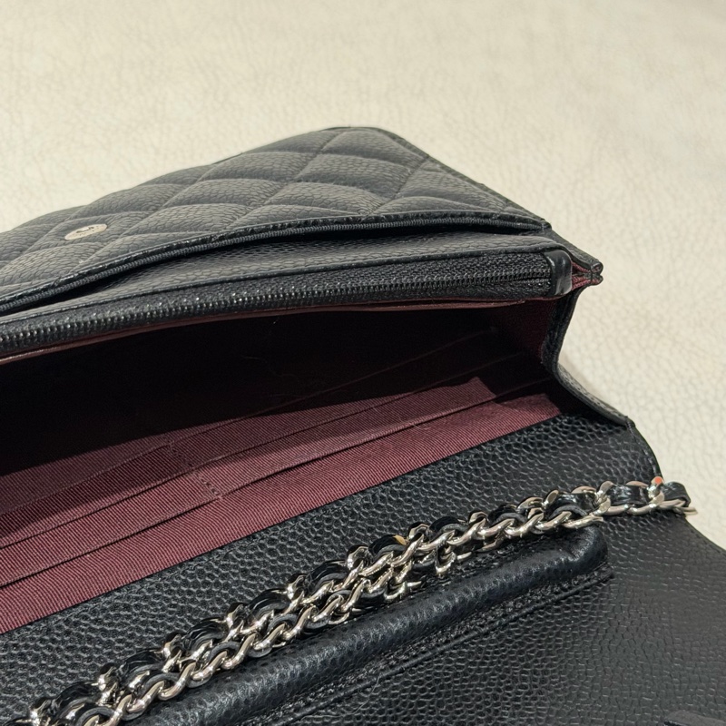 經典 Chanel Woc 荔枝皮耐刮 銀色鏈包-8