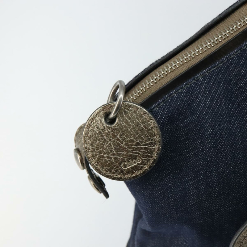 【日本直送】Chloe 托特包 牛仔布 皮革 藍色 正品 BA5712-9