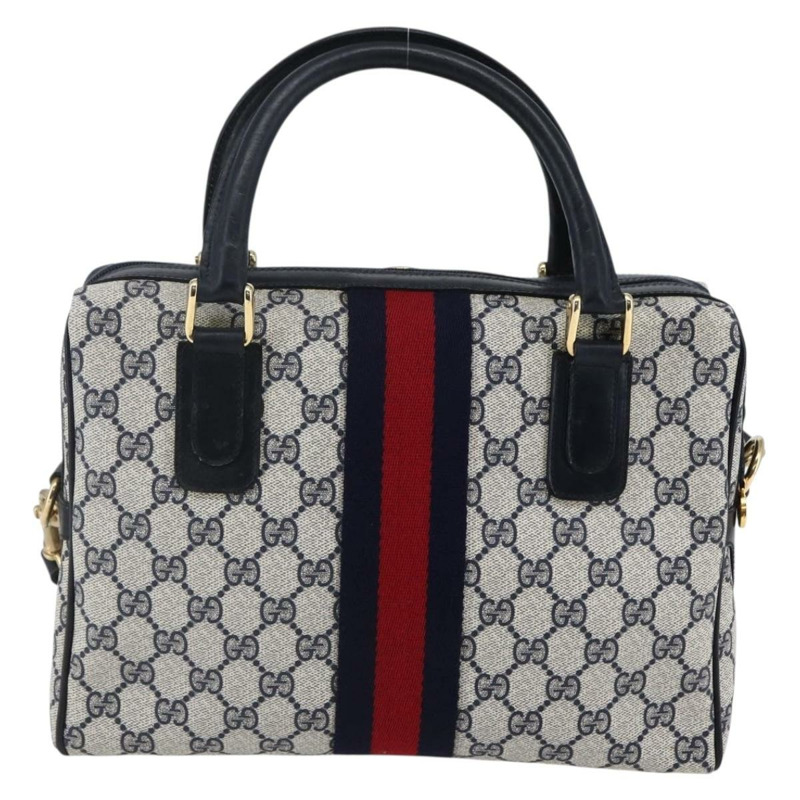 【日本直送】GUCCI GG Supreme Sherry Line 單肩包 PVC 兩用海軍藍金色 010 378 正品 145988-1