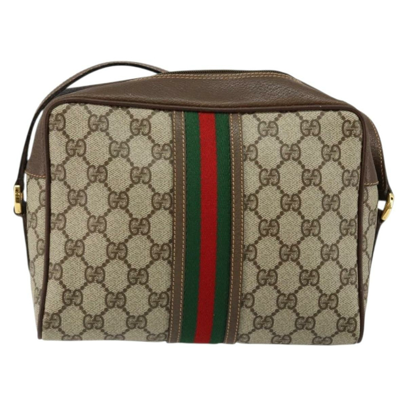 【日本直送】GUCCI GG Supreme Web Sherry Line 包款 PVC 米金色 001 56 0852 正品 146414-1