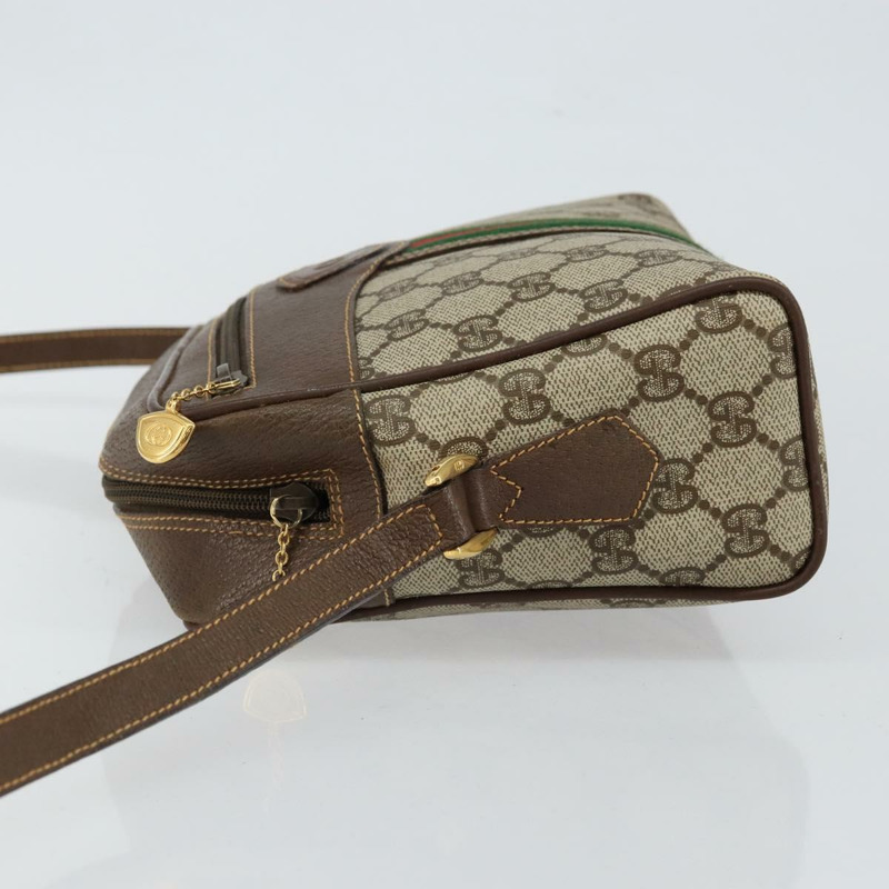 【日本直送】GUCCI GG Supreme Web Sherry Line 包款 PVC 米金色 001 56 0852 正品 146414-3