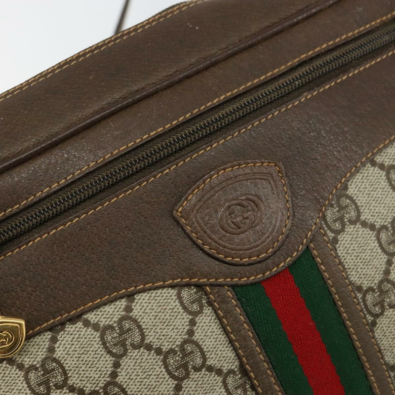 【日本直送】GUCCI GG Supreme Web Sherry Line 包款 PVC 米金色 001 56 0852 正品 146414-17