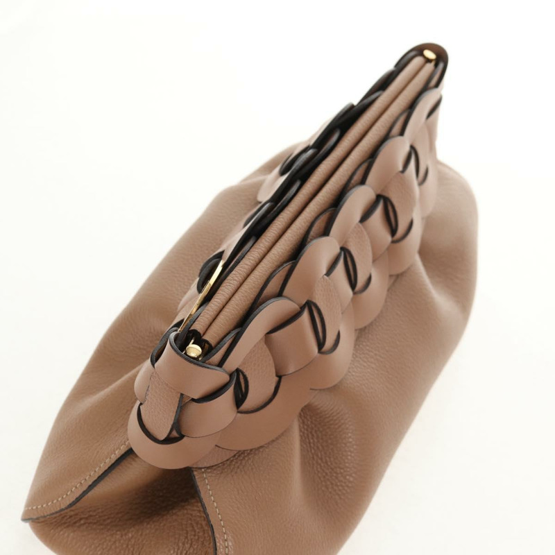 【日本直送】Chloe Darryl 手拿包 皮革 米色 金 正品 am9340V-4