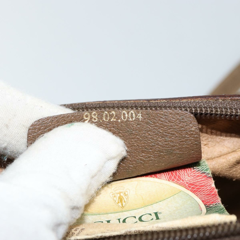 【日本直送】GUCCI GG帆布織帶雪莉線單肩包 PVC皮革 米色 紅色 正品 146142-11