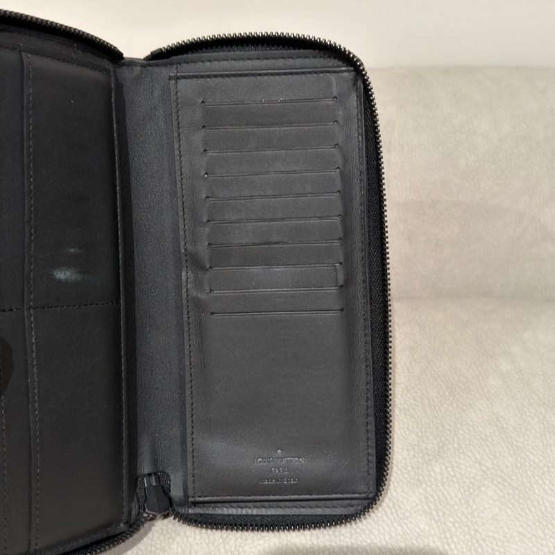 LV Louis Vuitton Monogram shadow 皮革 長夾 錢包 直式拉鏈錢包-29