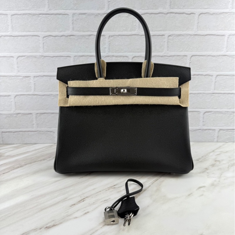Birkin 30  Epsom   Noir 黑色銀釦 柏金包-0