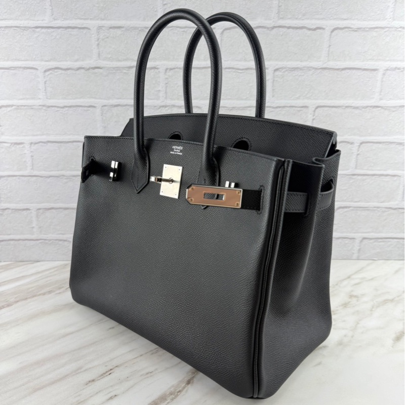 Birkin 30  Epsom   Noir 黑色銀釦 柏金包-7
