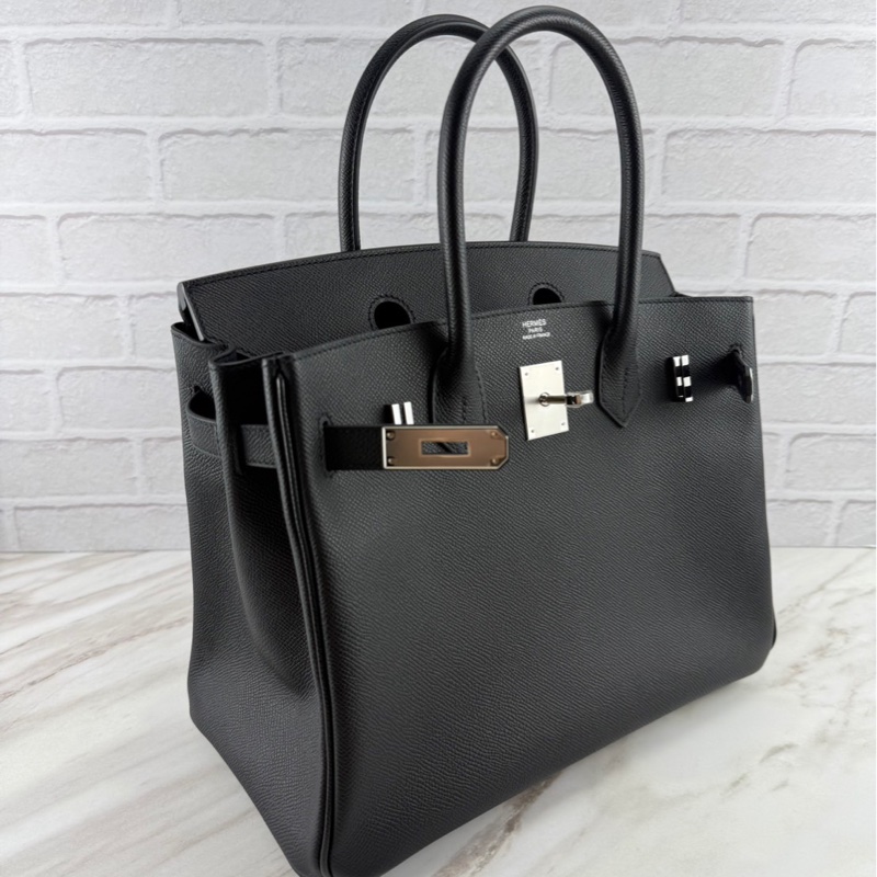 Birkin 30  Epsom   Noir 黑色銀釦 柏金包-8