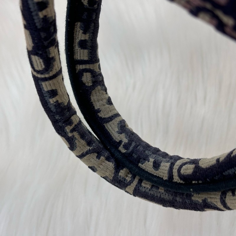 Dior迪奧 Book Tote 老花托特包 小號 深藍帆布刺繡 手提包-23