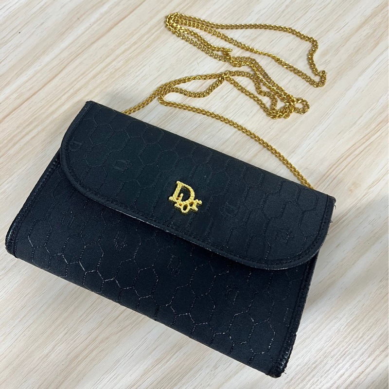 Dior迪奧黑色蜂巢鏈條包-0