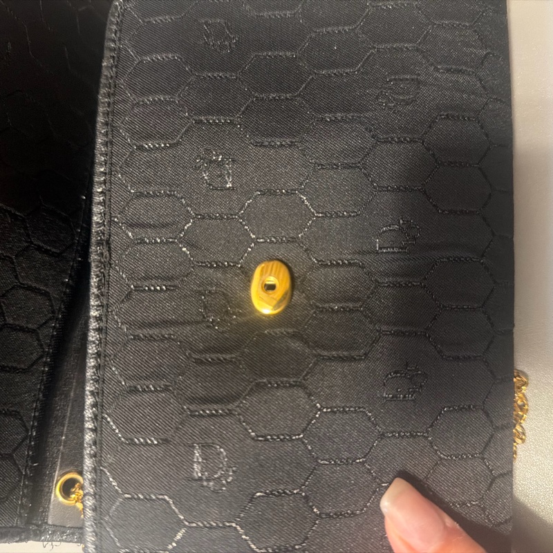 Dior迪奧黑色蜂巢鏈條包-8